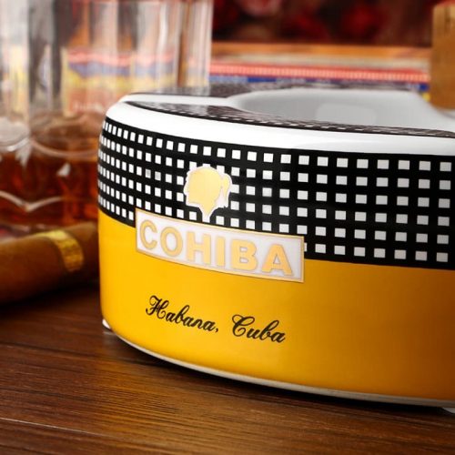 Luxury Round Ceramic Cigar Ashtray – 4 Rest Edition