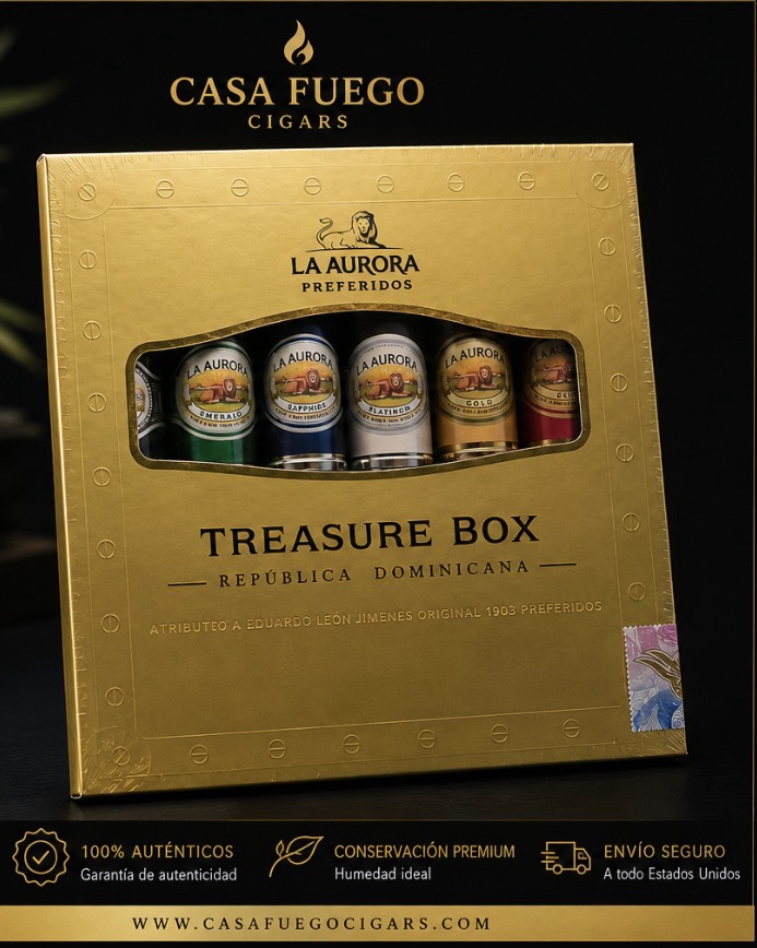 La Aurora Preferidos Treasure Box – Sampler (6 Vitolas)